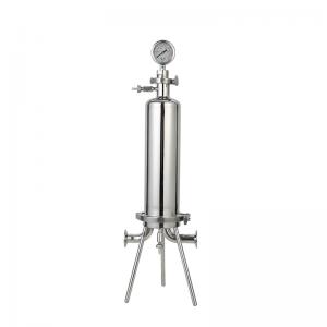 Stainless Steel SS304 SS316L Sanitary Micro Cartridge Filter Food Grade Single  Cartridge Filter Housing 